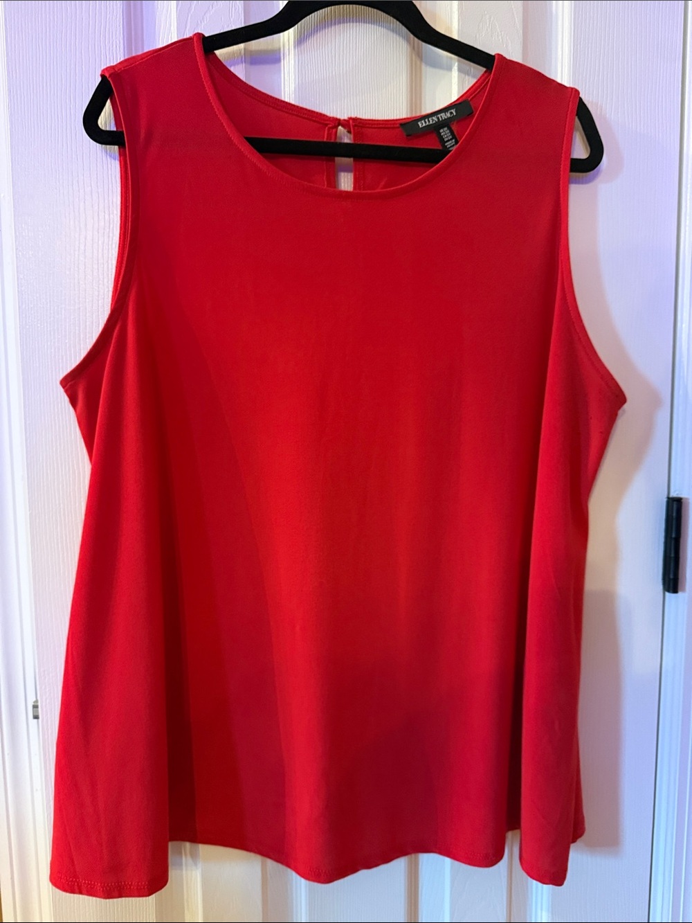 Ellen Tracy Bright Red Sleeveless Shell Top